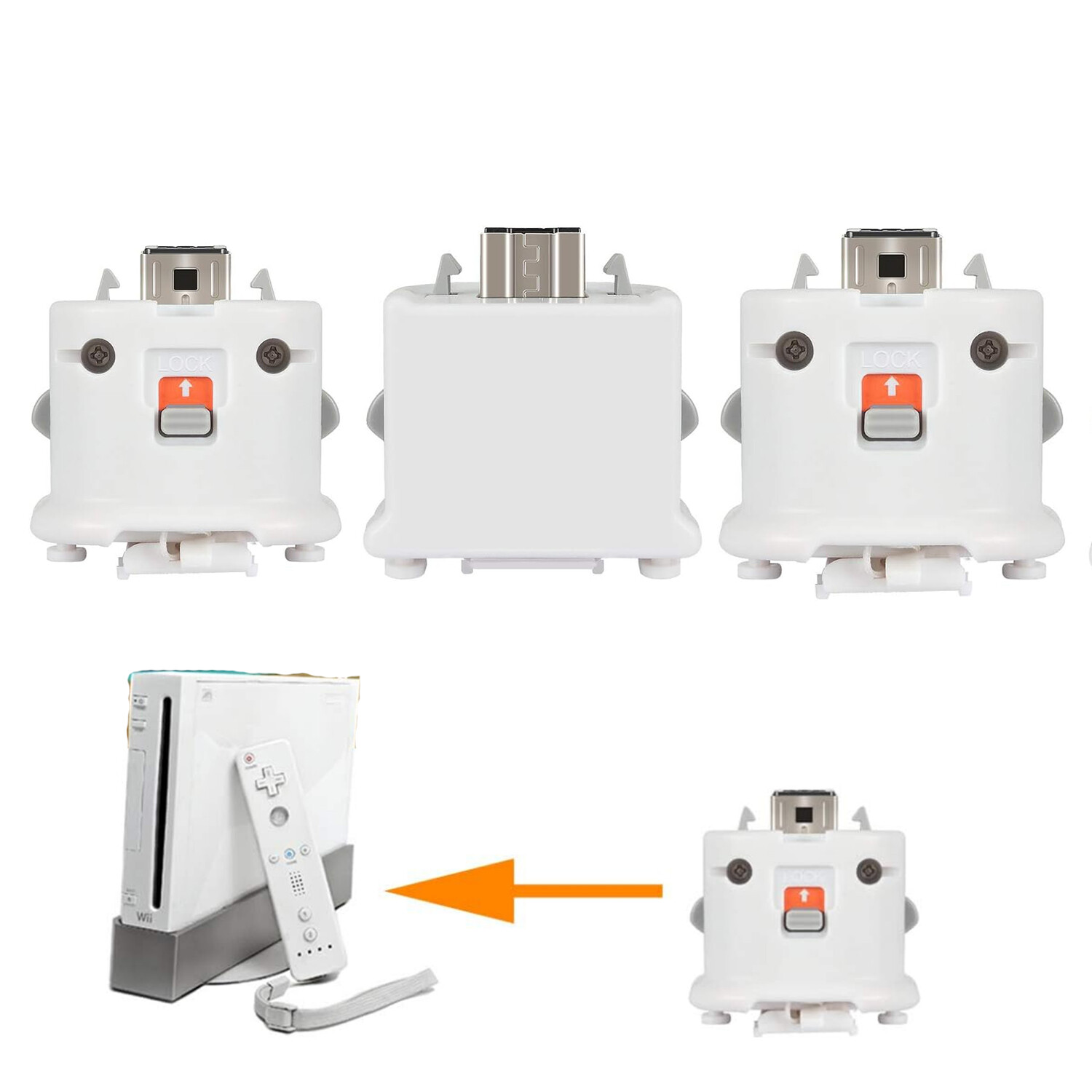 3X For Wii Motion Plus Sensor Adapter Attachment Nintendo Wii /Wii U Controller