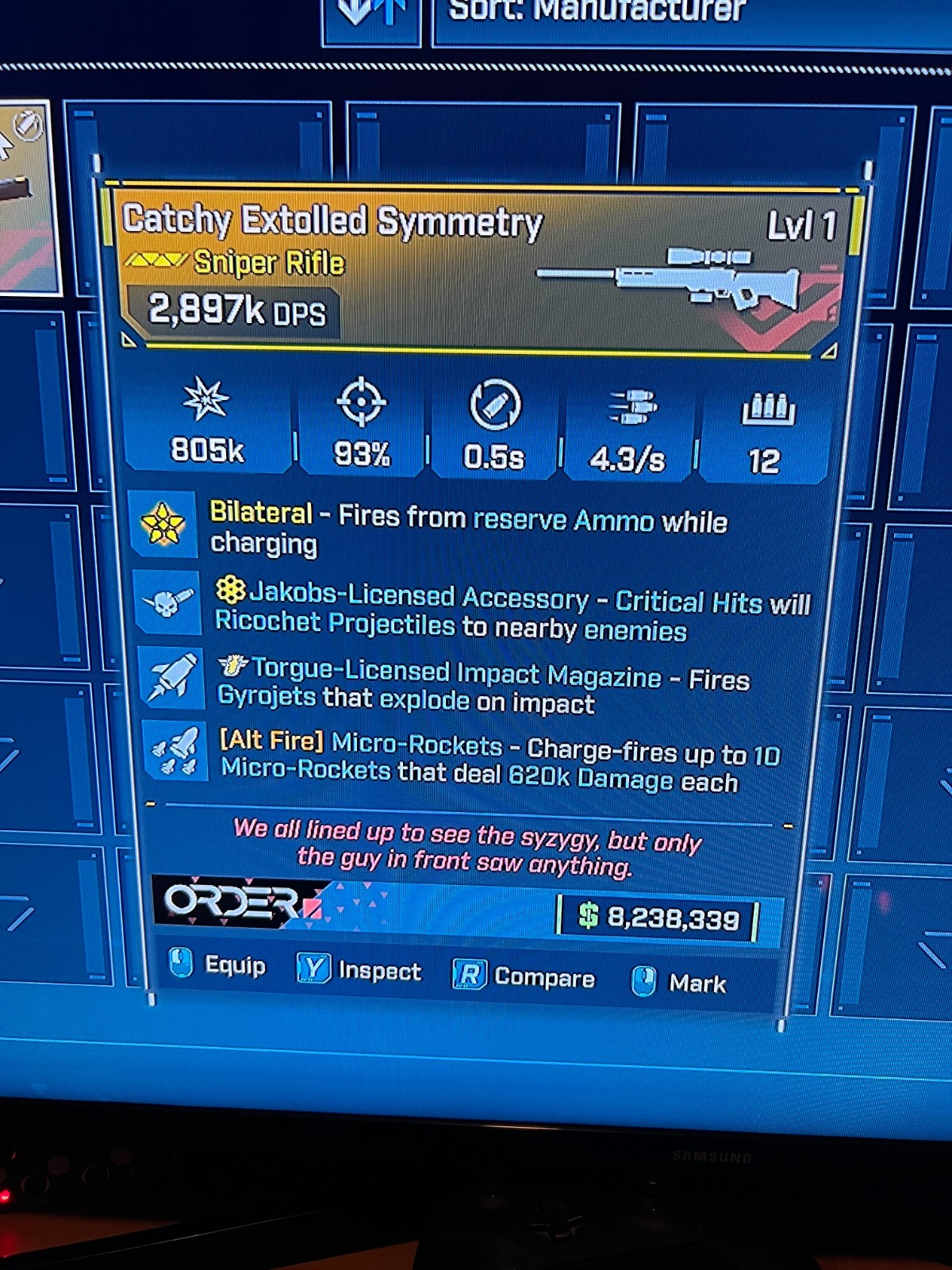 Borderlands 4✨ LEVEL 1 ONE MODDED 2897K DPS EXTOLLED SYMMETRY BL4 ✅PC-PS-XBOX✨