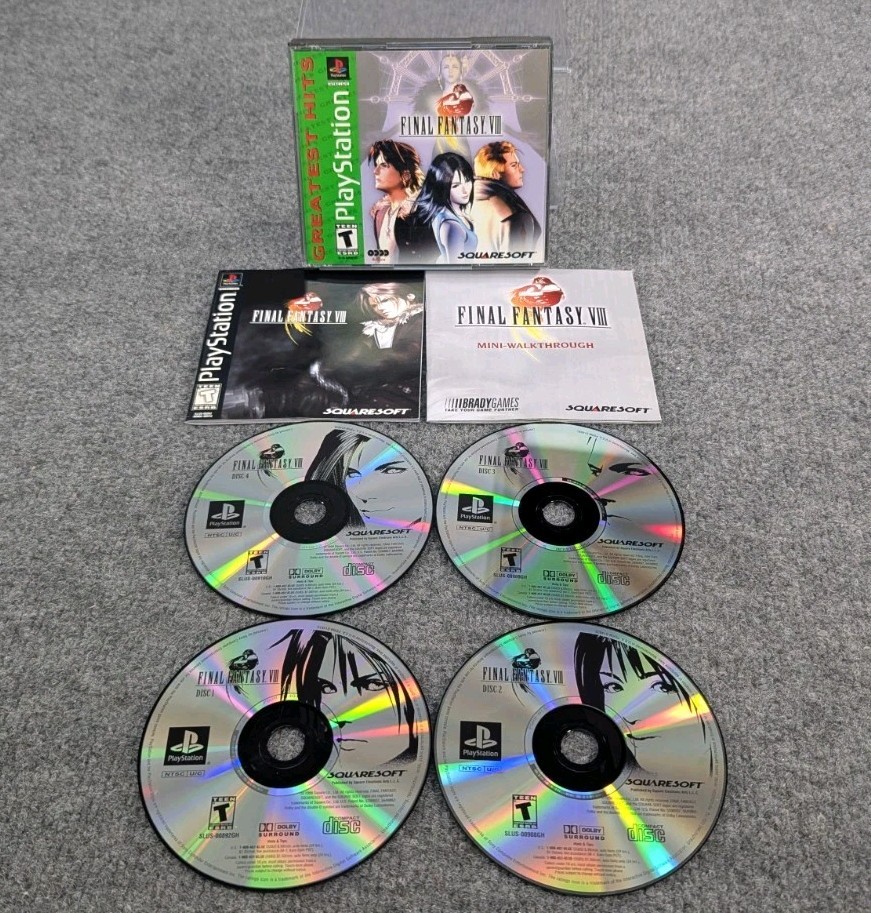 Final Fantasy VIII 8 PlayStation PS1 Greatest Hits 4 Discs 1999