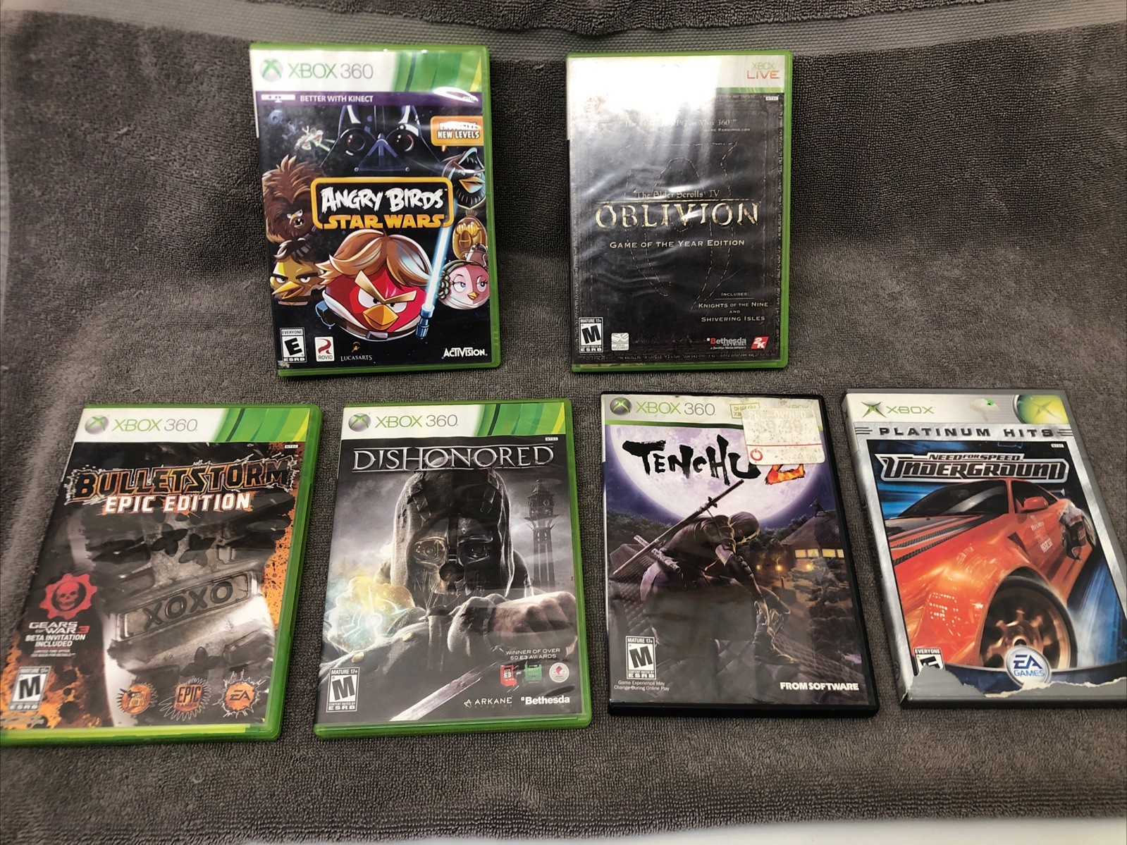 Microsoft Xbox 360 Lot/Bundle of 6 Games (Oblivion, Techno2, Dishonored)