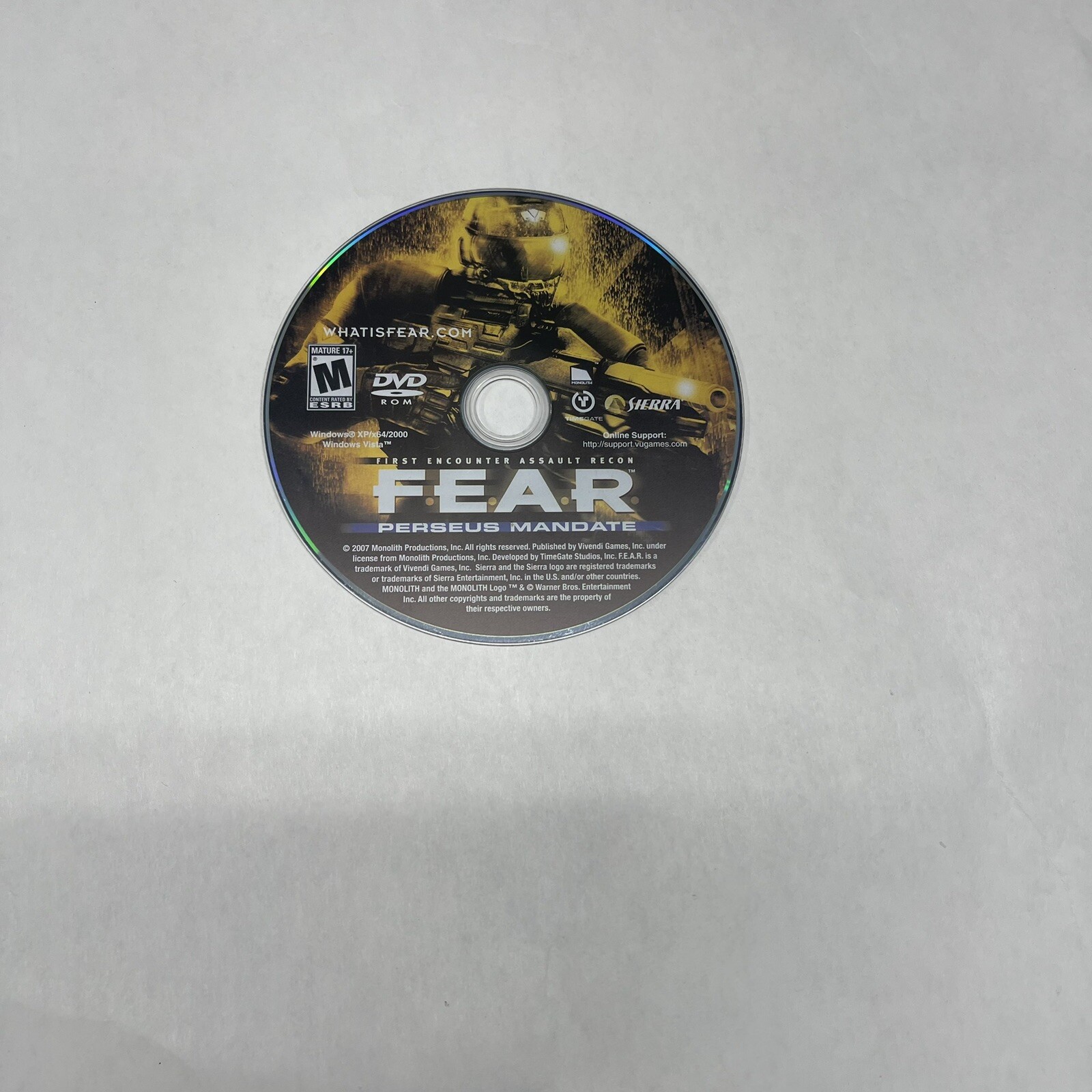 F.E.A.R.: Perseus Mandate (PC, 2007) CD Only