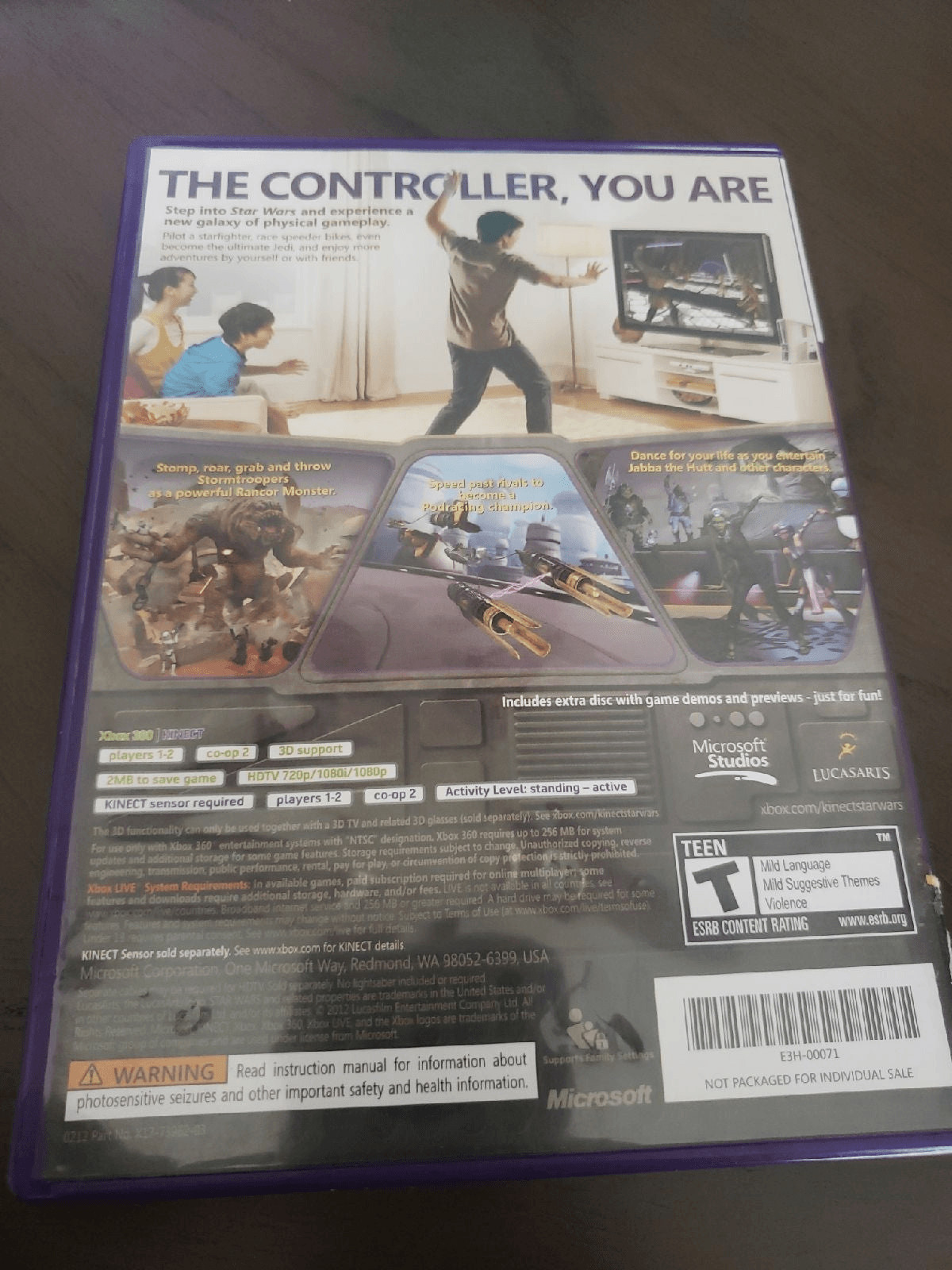 Kinect Star Wars (Microsoft Xbox 360, 2012) Game w/ manual TESTED