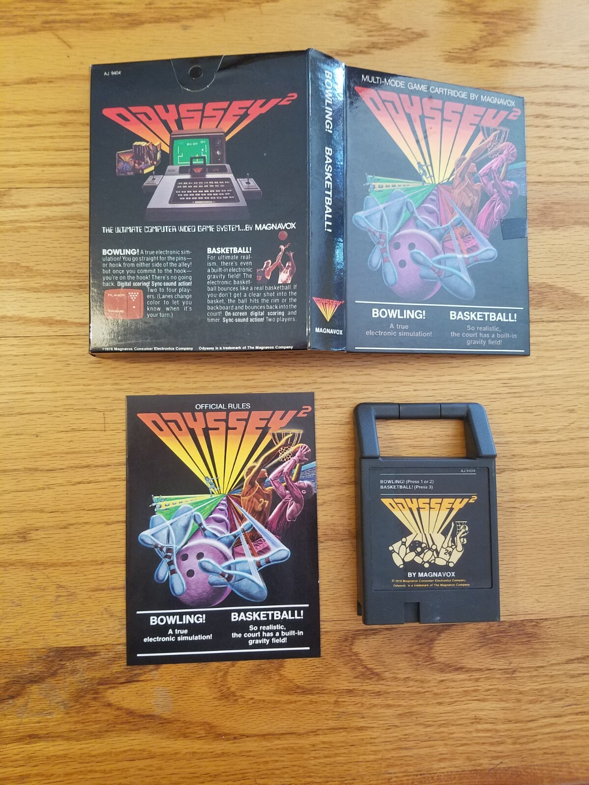 Magnavox Odyssey 2 Bowling Basketball Video Game In Box Complete w/ Manual