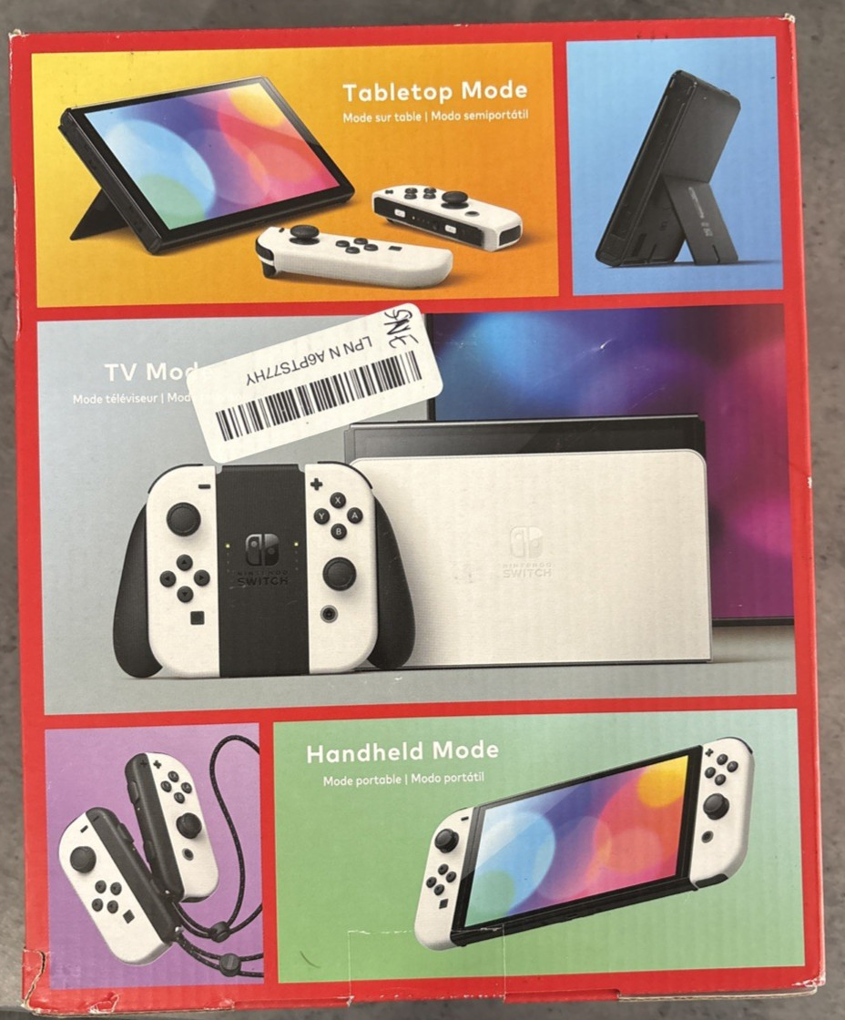 Nintendo Switch OLED Model HEG-001 Console White Joy-Con Bundle, NEW