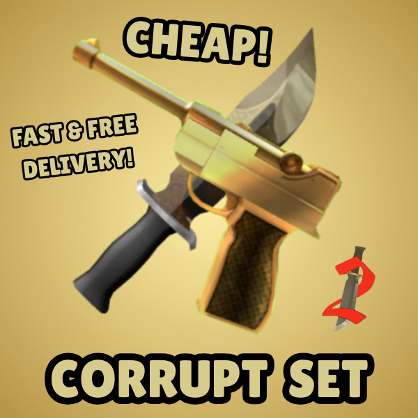 Murder Mystery 2 / MM2 Corrupt Set /Unique Knife +Luger Godly Gun (Cheapest)