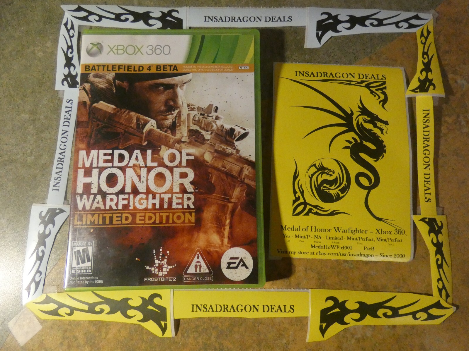 Medal of Honor: Warfighter Limited Edition (Xbox 360 2012) Mint Cond Tested CiB