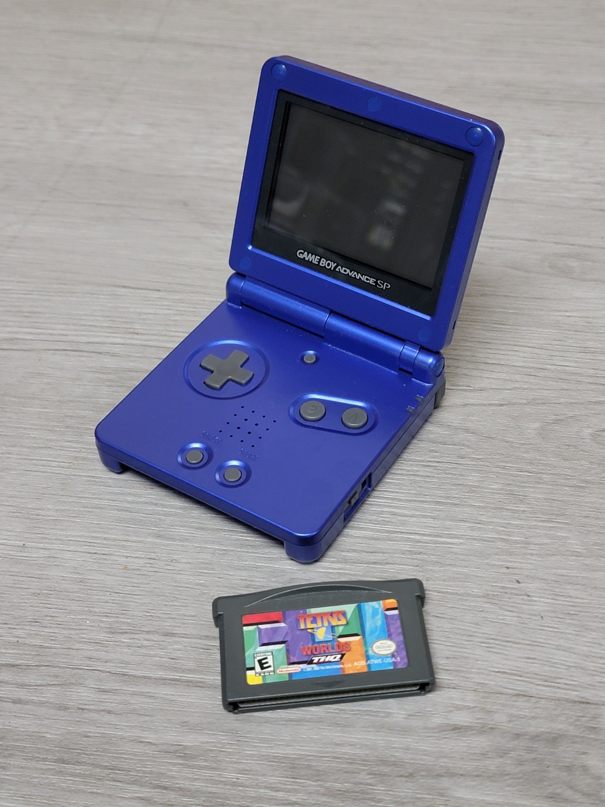 Nintendo Game Boy Advance SP AGS-001 Blue Handheld Console w/ Tetris