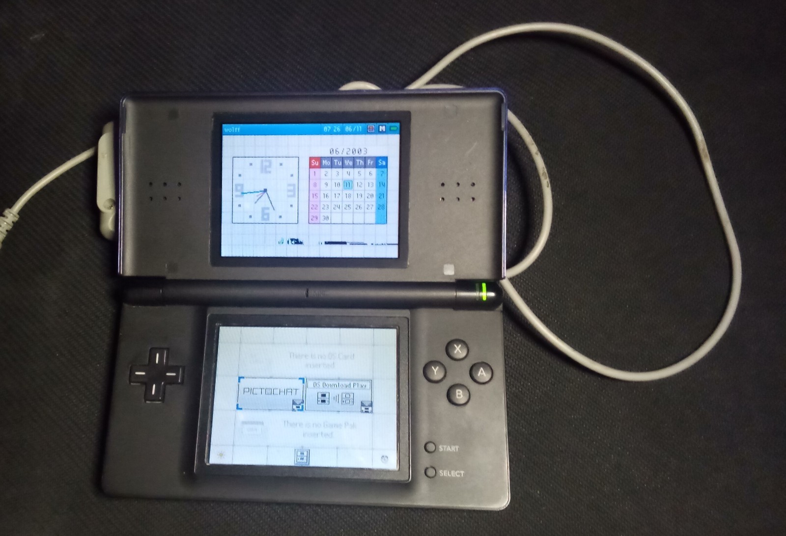 Nintendo DS Lite Blue Handheld Fully Functional With Defect Screen With Charger