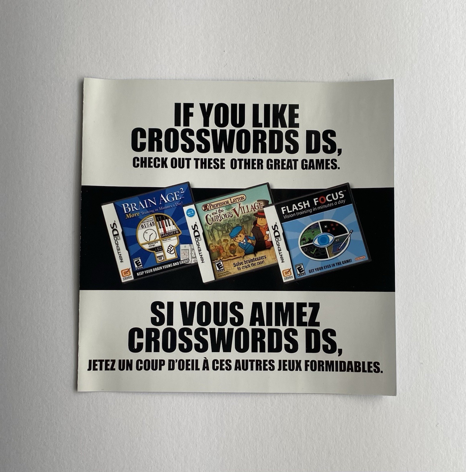 Nintendo DS – Nintendo – DS – Crosswords DS – 2008 – Complete Set -Yes Manual- –