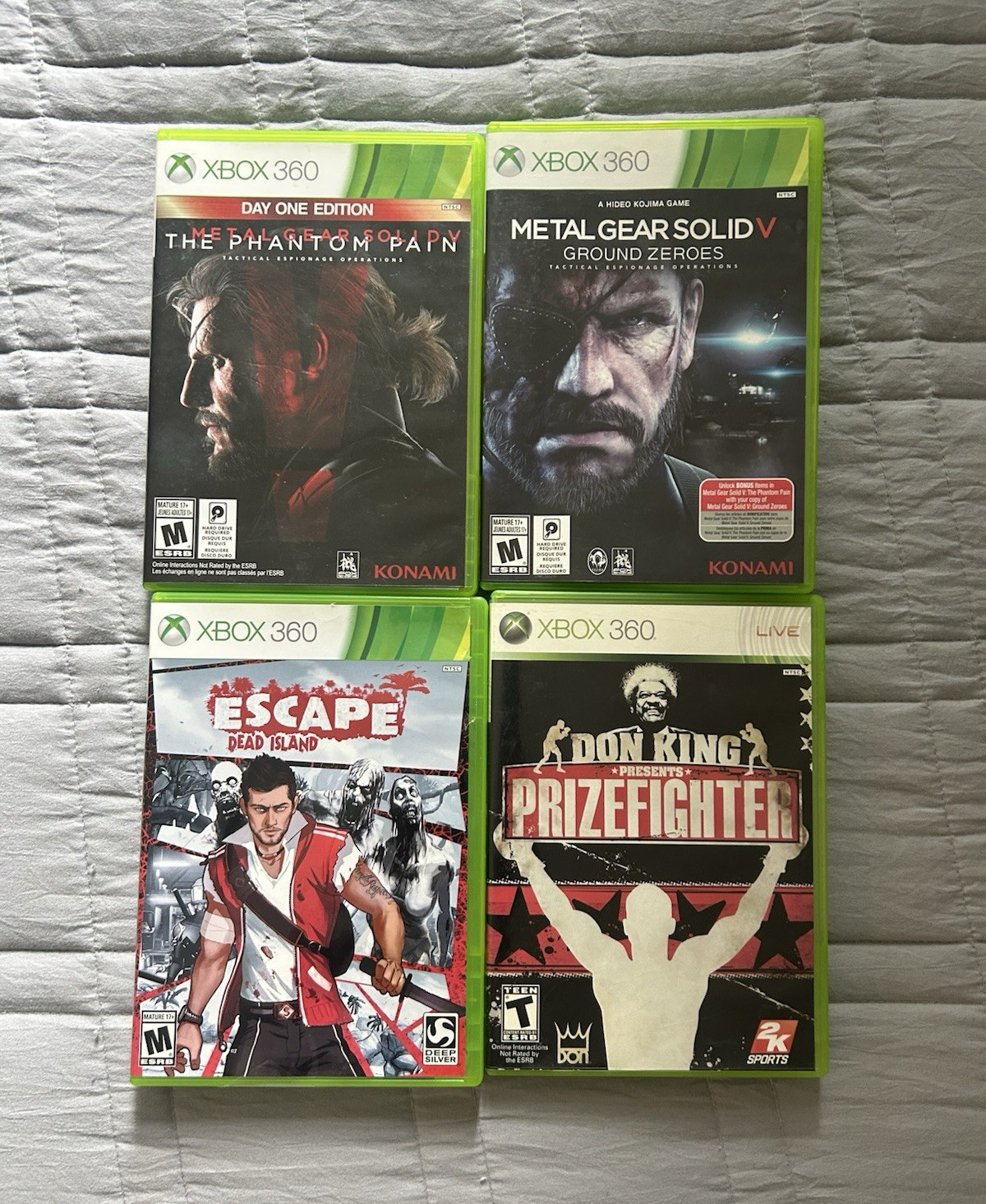 Metal Gear Solid Xbox 360 4-Game Lot: Phantom Pain, Ground Zeroes + Cases