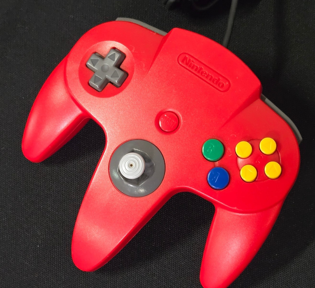 Nintendo 64 Red Controller NUS-005 Official N64 OEM Tested Working Tight