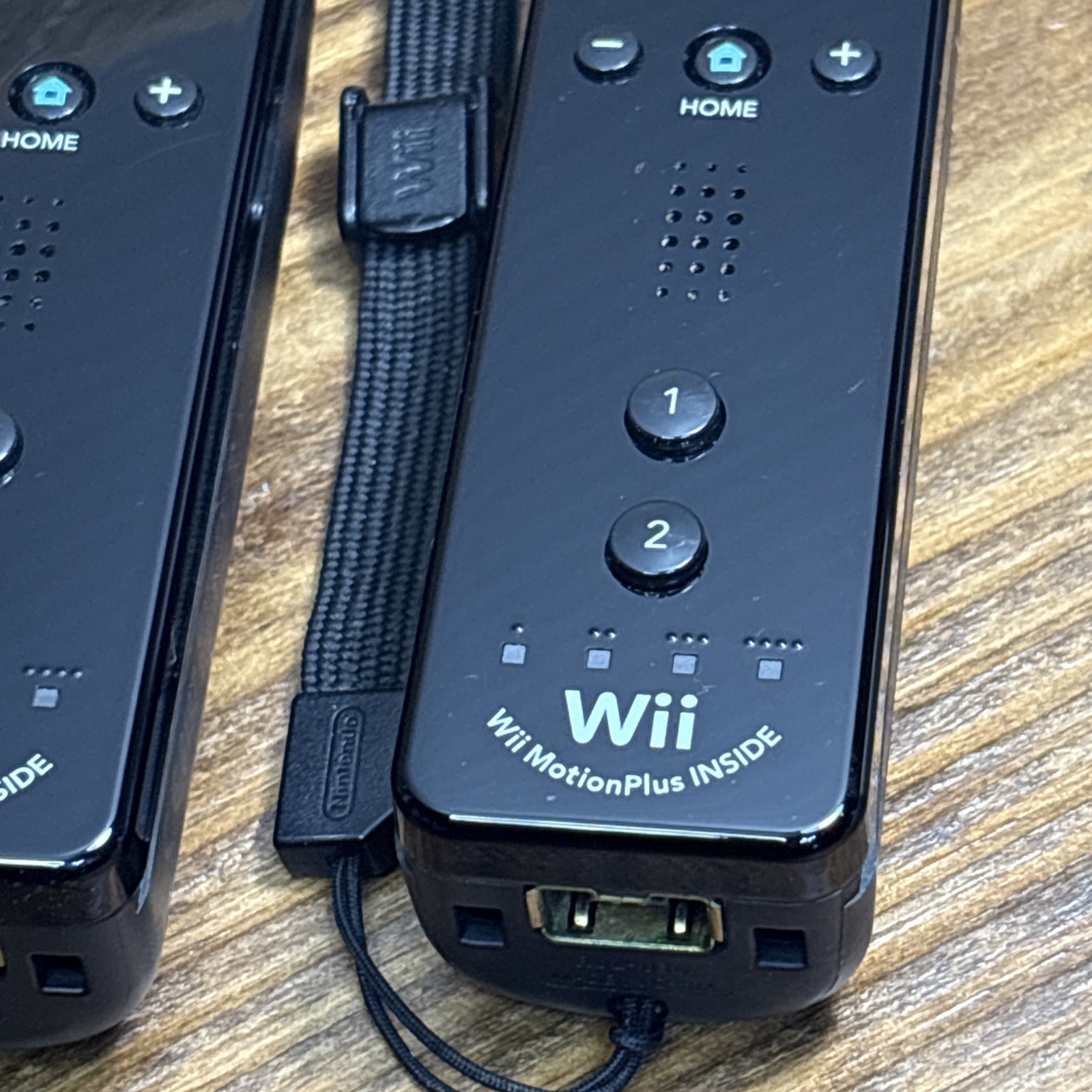 (2) OEM Nintendo Wii Motion Plus Remote Controller Black RVL-036 Tested