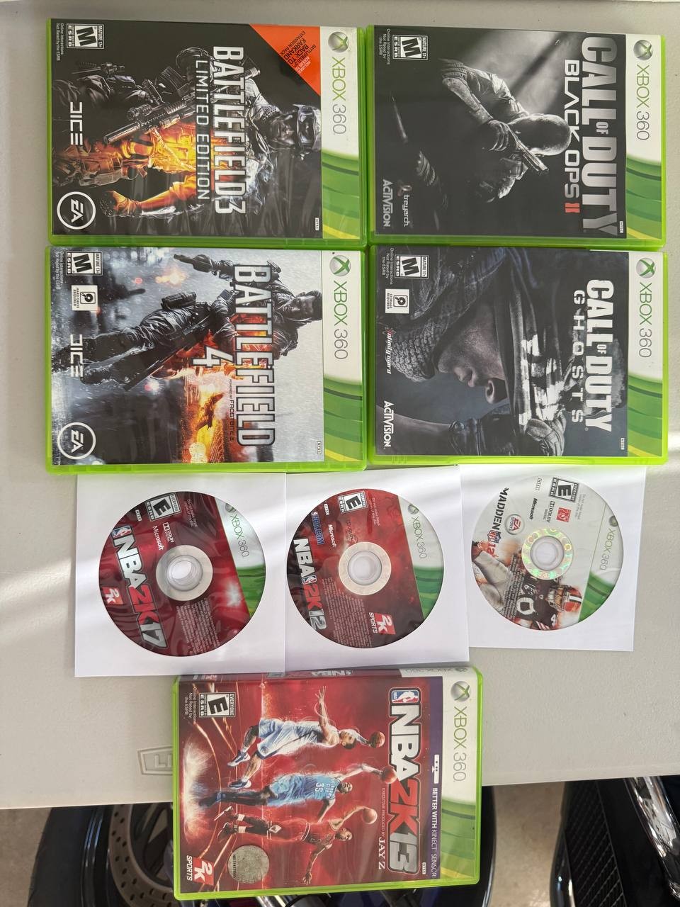 Xbox 360 Game Lot Battlefield Call of Duty Black Ops NBA 2K Tested