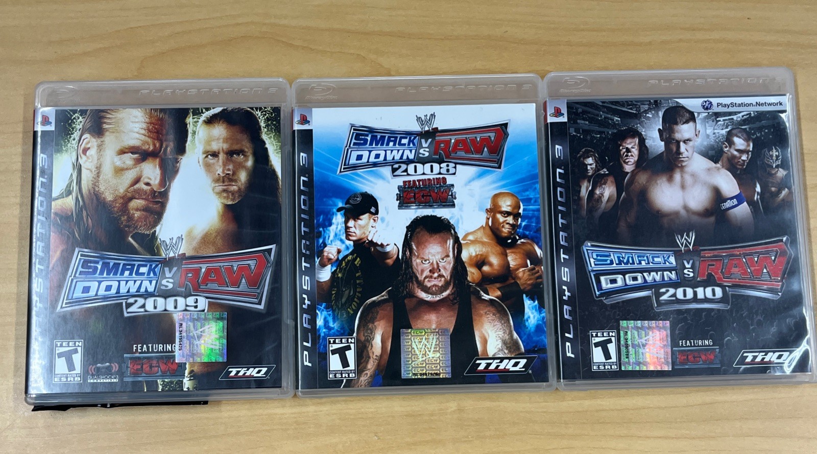 Smackdown vs Raw 2008 2009 2010 PS3 Playstation Video Games Complete Lot of 3