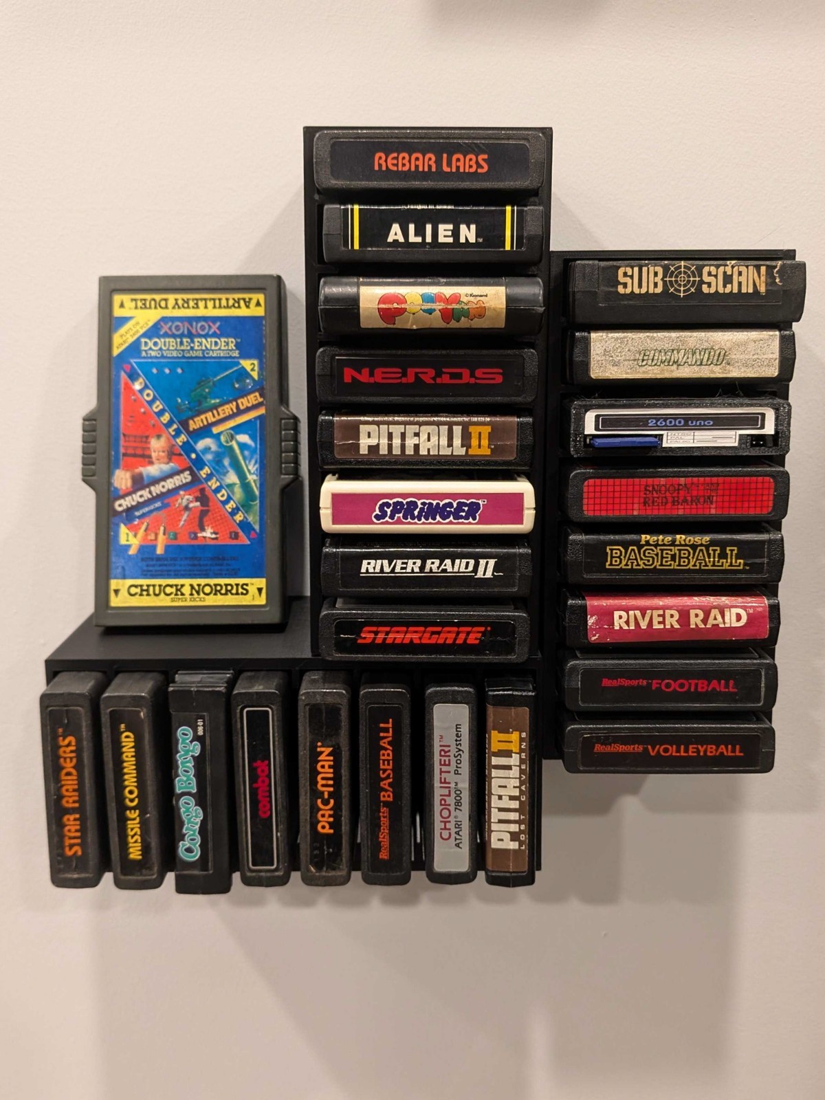 Atari 2600 Video Game Cartridge Wall Mount / Organizer / Display