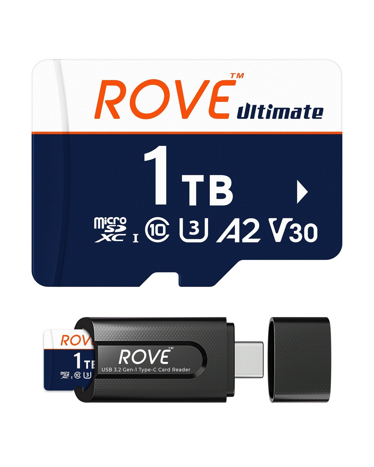 ROVE Ultimate 1TB Micro SD Card microSDXC Memory Card with USB 3.2 Type C Car…