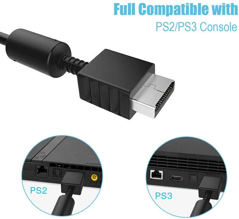 Audio AV RCA+AC Cable Power Supply Adapter Cord For Sony Playstation 1/2 PS2 FAT