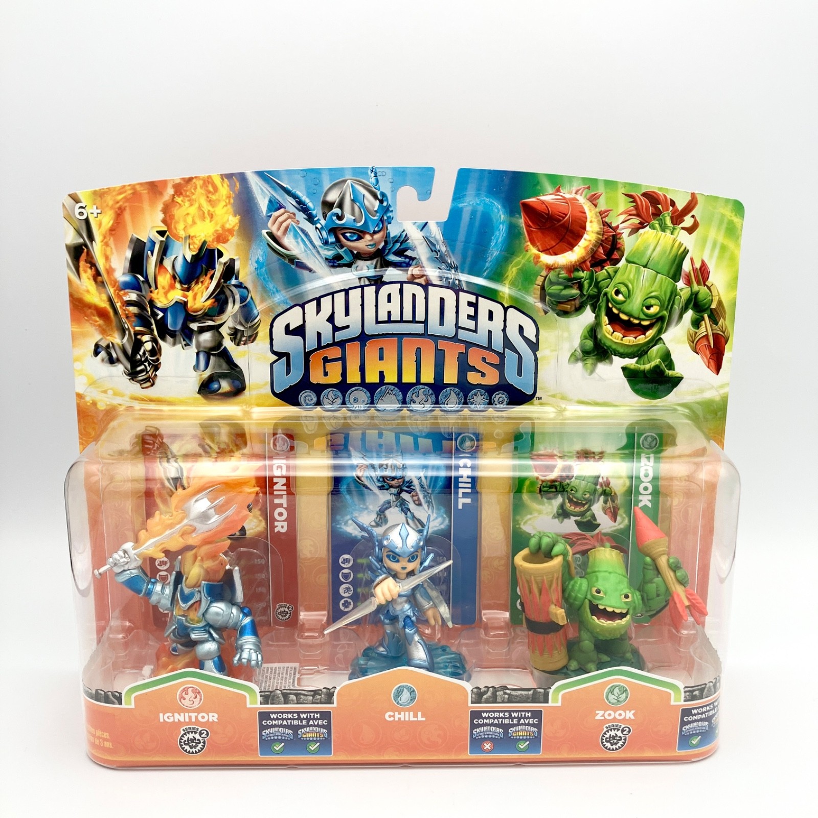 Skylanders Giants Ignitor Chill Zook 3 Pack Figures NIB Activision NEW SEALED