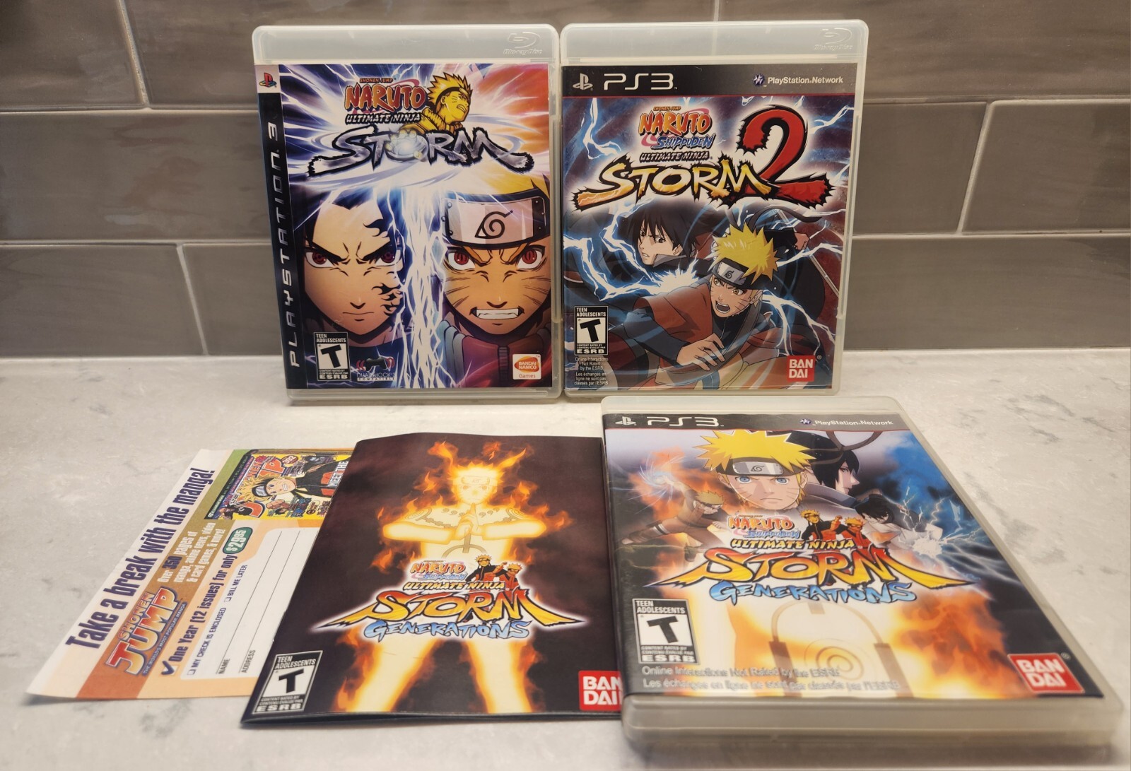 Naruto Shippuden Ultimate Ninja Storm 1 + 2 + Generations Sony PlayStation 3 Lot