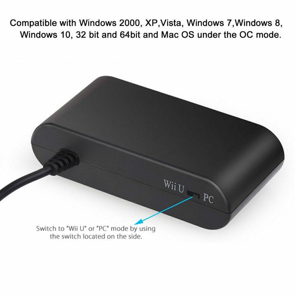 Controller Adapter for Nintendo GameCube to Switch & Wii U & PC Converter 4-Port
