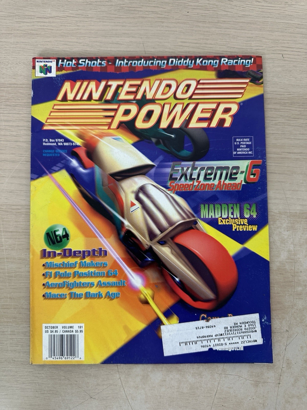 Nintendo Power Magazine #101 Complete w/ Extreme-G Cover & Madden 64 Poster