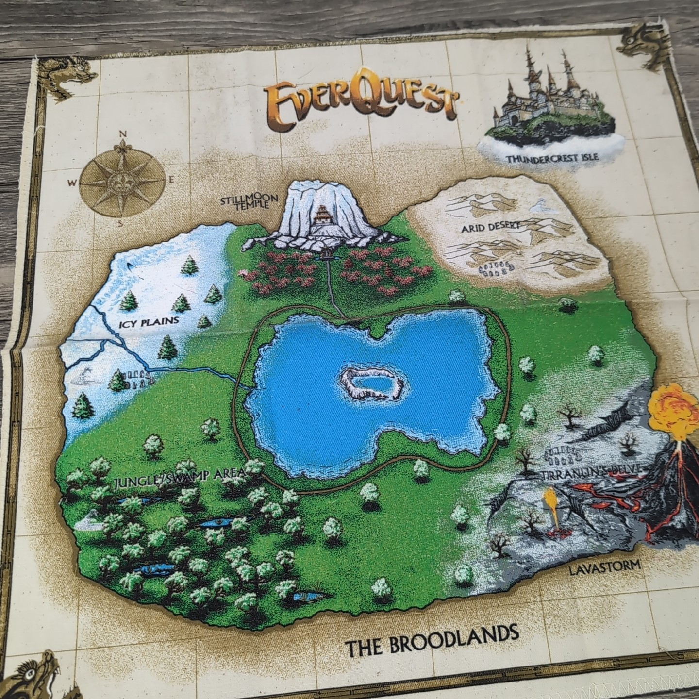 VTG EverQuest: Dragons of Norrath Collector’s Canvas Cloth Map 14″ Rare!