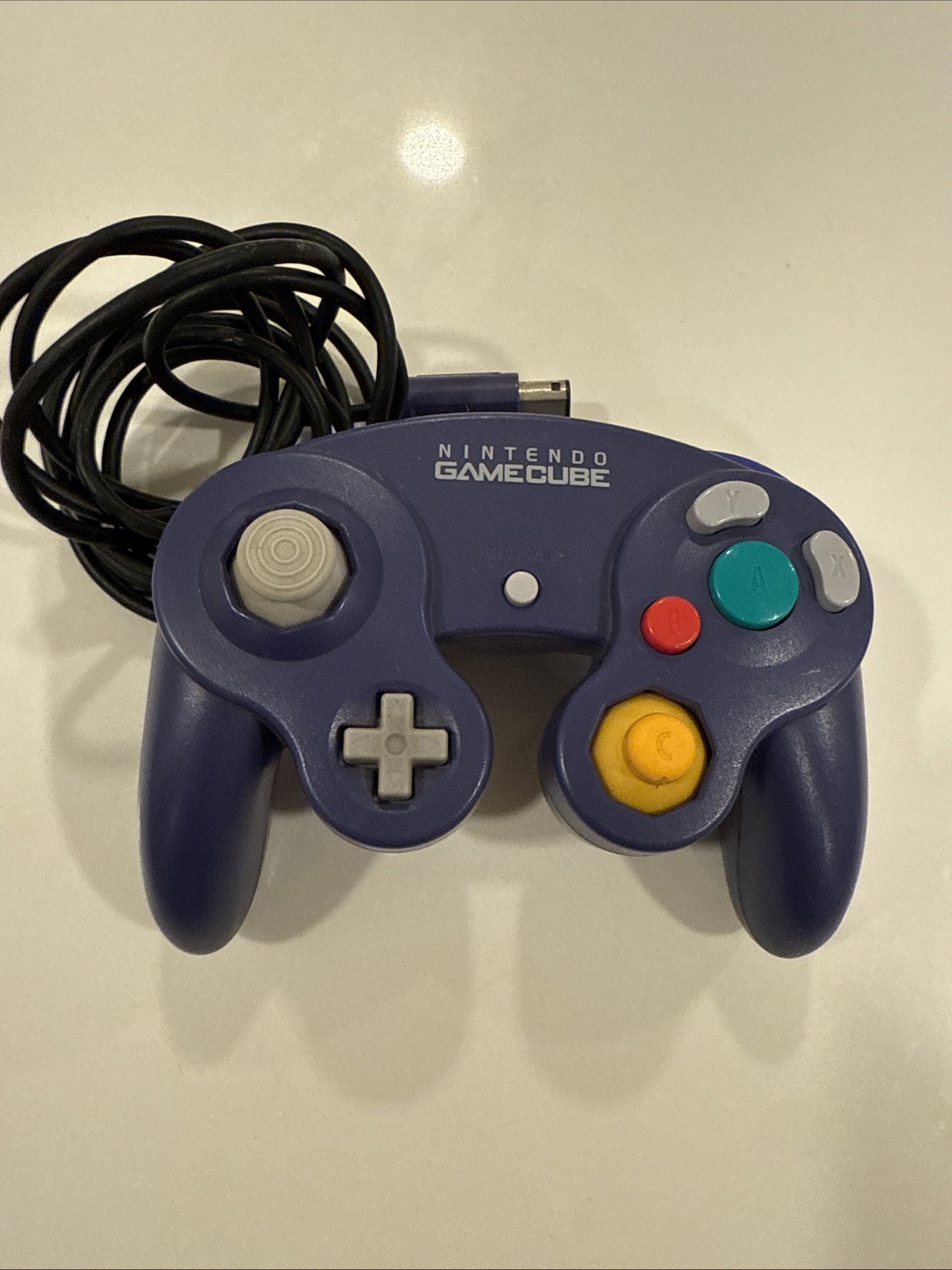 Nintendo Official GameCube Controller Blue Indigo NGC DOL-003 Tested Works