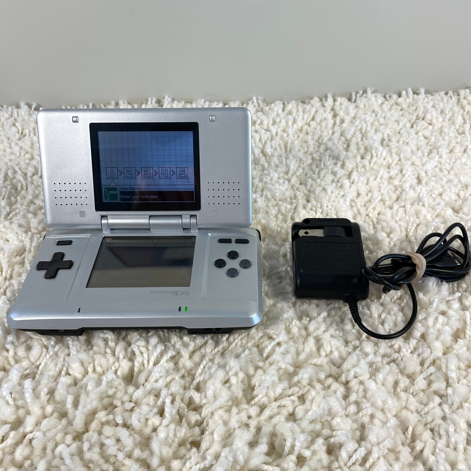 Nintendo DS Original NTR-001 Titanium Silver Handheld Console System Tested