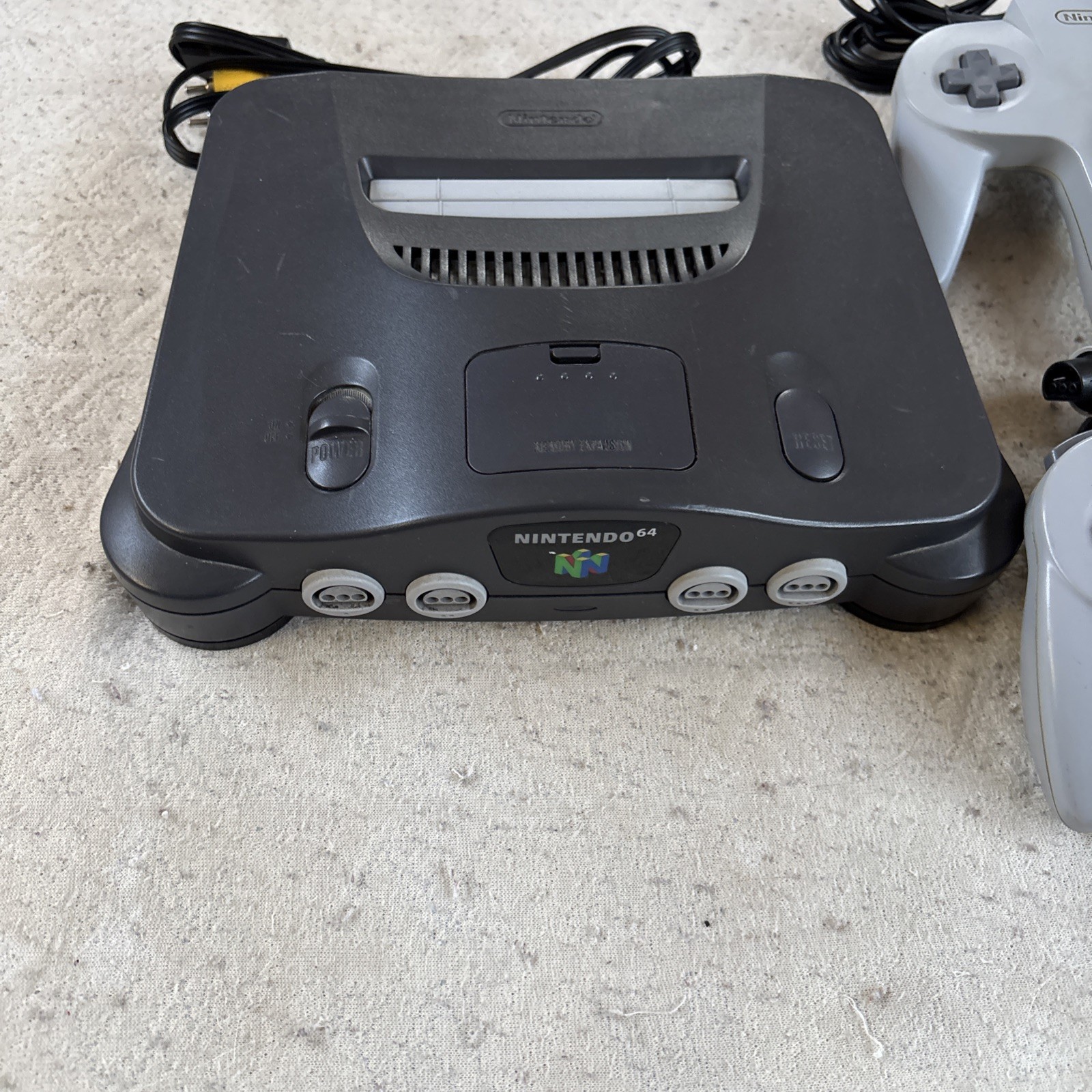 Nintendo 64 N64 OEM Console Complete Bundle with OEM Controllers And Av Cord