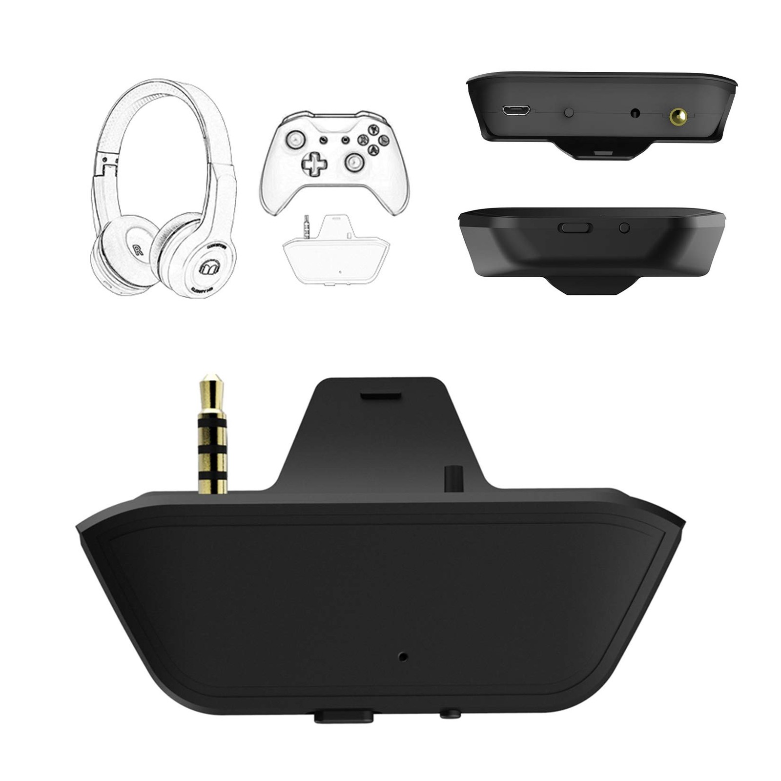 Uberwith Bluetooth Transmitter Dongle for Xbox Controllers – Stereo Audio Adapte