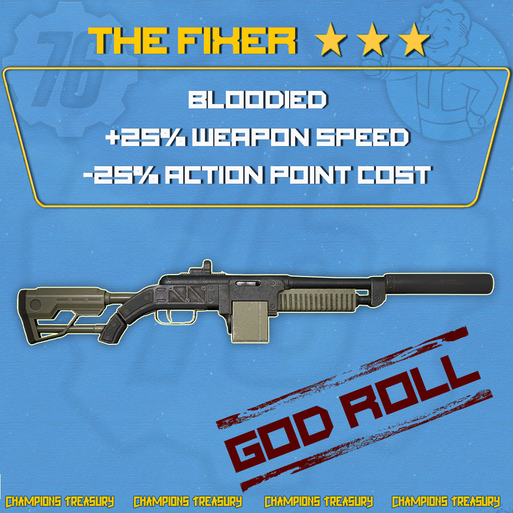 FALLOUT 76 PC THE FIXER Bloodied Rapid V.A.T.S. OPTIMIZED +PIN-POINTER’S MOD
