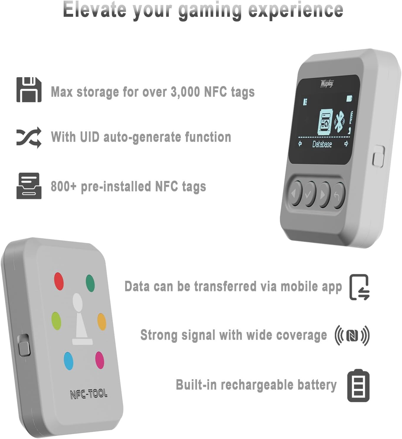 NFC Emulator Compatible with Switch 1 & 2 and NFC Enabled Devices – 1.54”OLED Sc