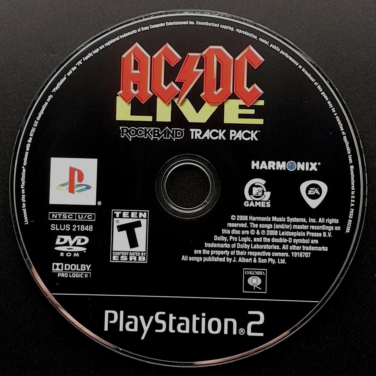 AC/DC Live: Rock Band Track Pack – PlayStation 2 – PS2 – Disc Only – Resurfaced