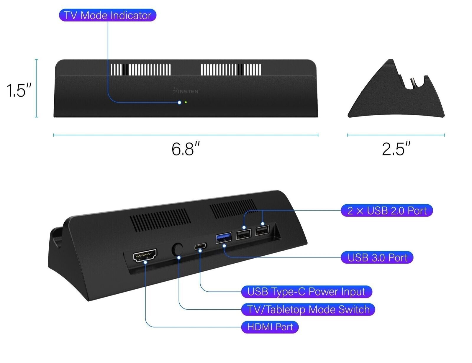 TV Docking Station For Nintendo Switch HDMI Adapter Connect to TV NEW Open Box!!