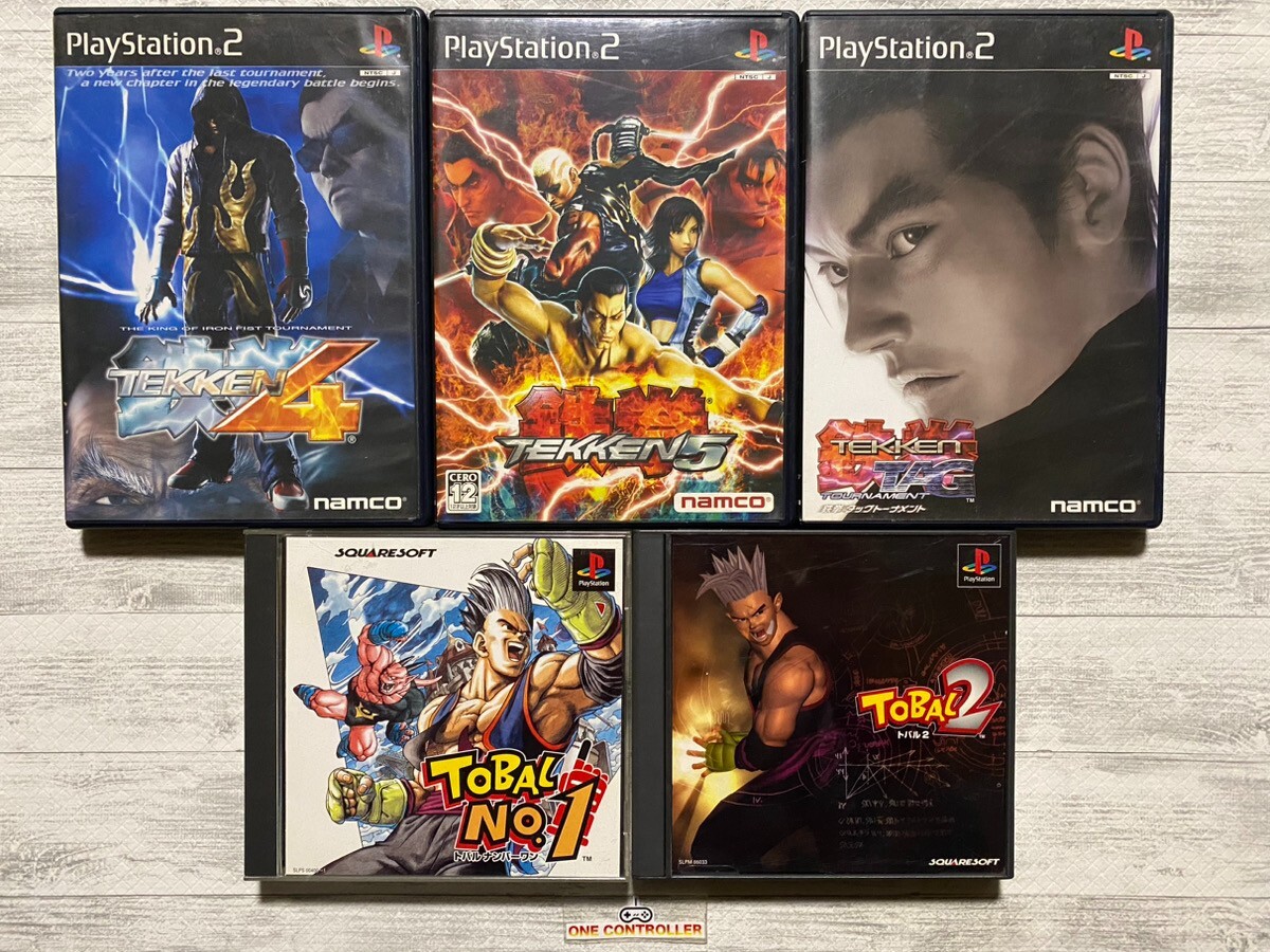 SONY PS1 2 TEKKEN 4 & 5 & Tag Tournament & TOBAL No.1 & 2 from Japan