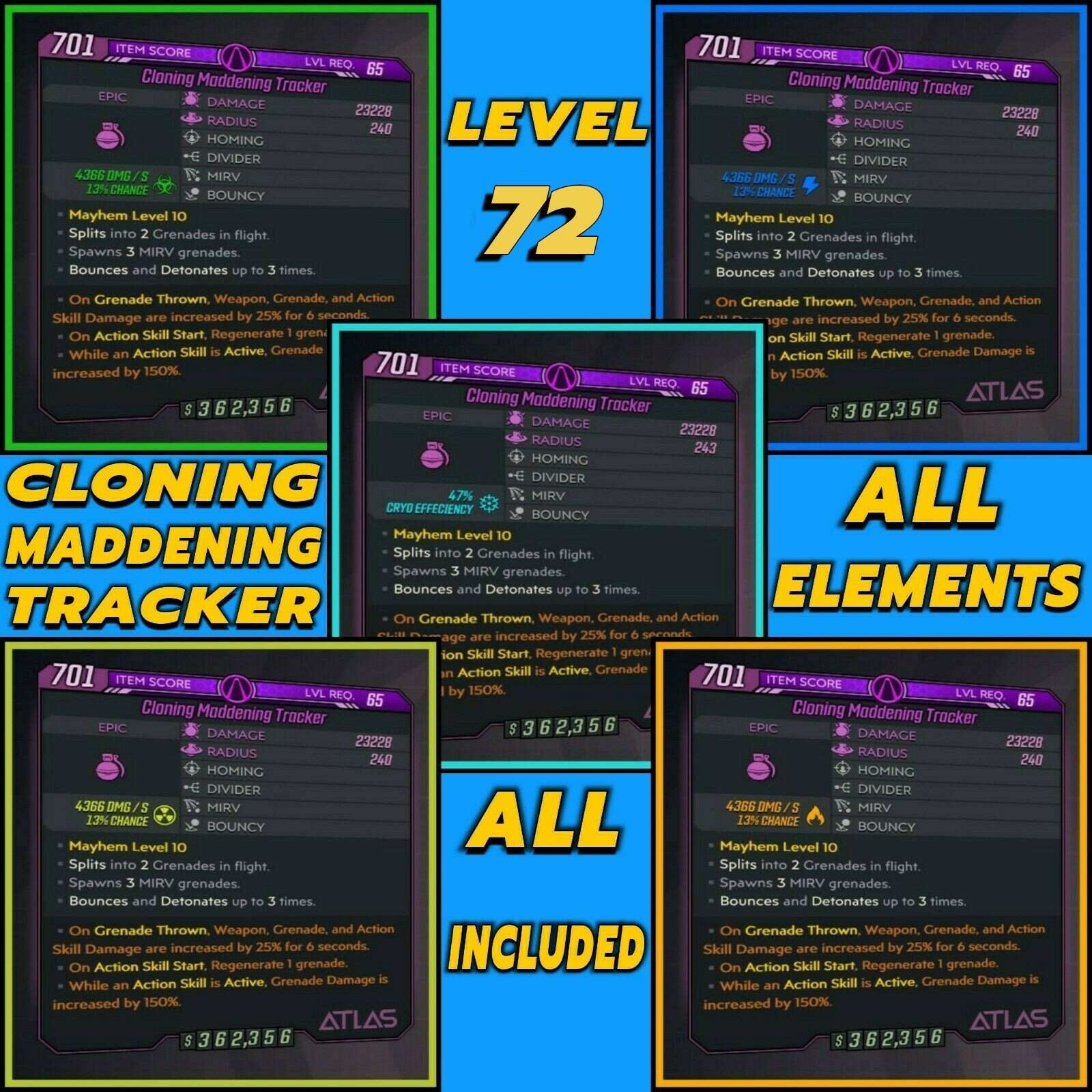 All Platforms Borderlands 3 Level 72 Modded Cloning Maddening Tracker