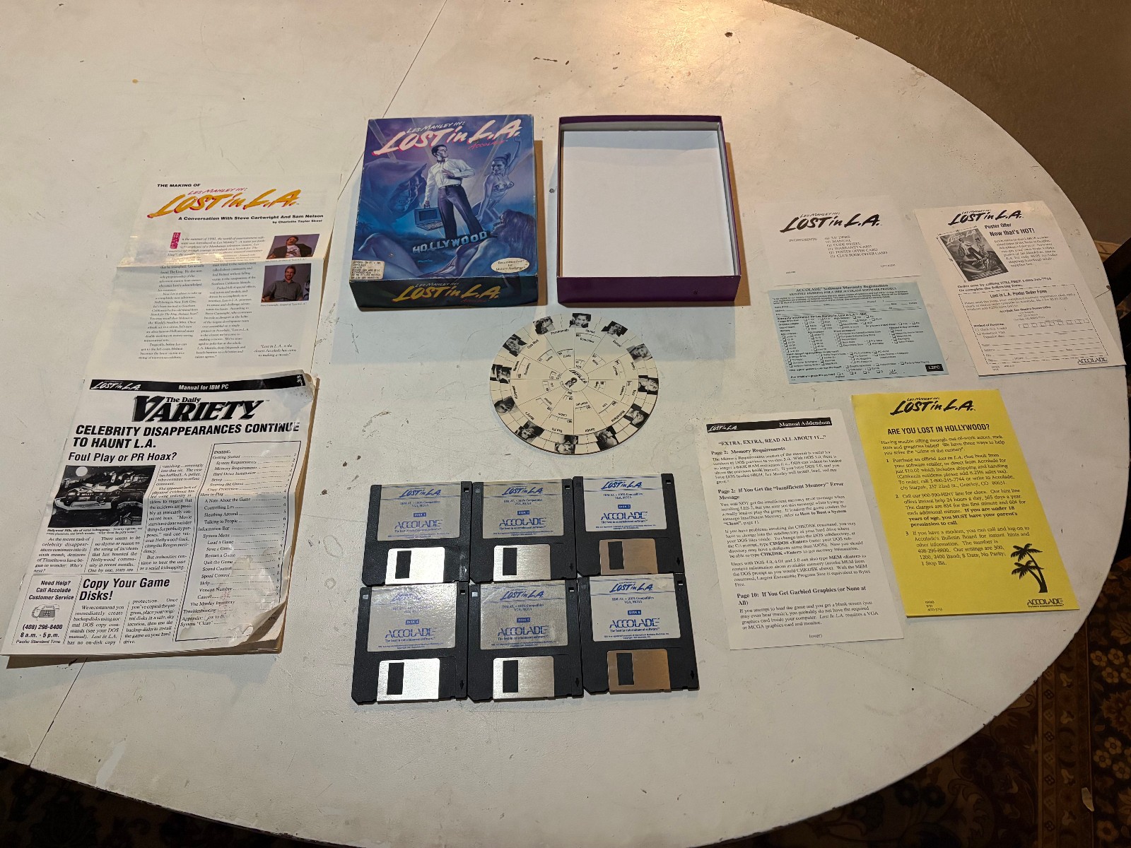 IBM PC Les Manley in: Lost in L.A. 3.5″ Game Big Box Accolade LA
