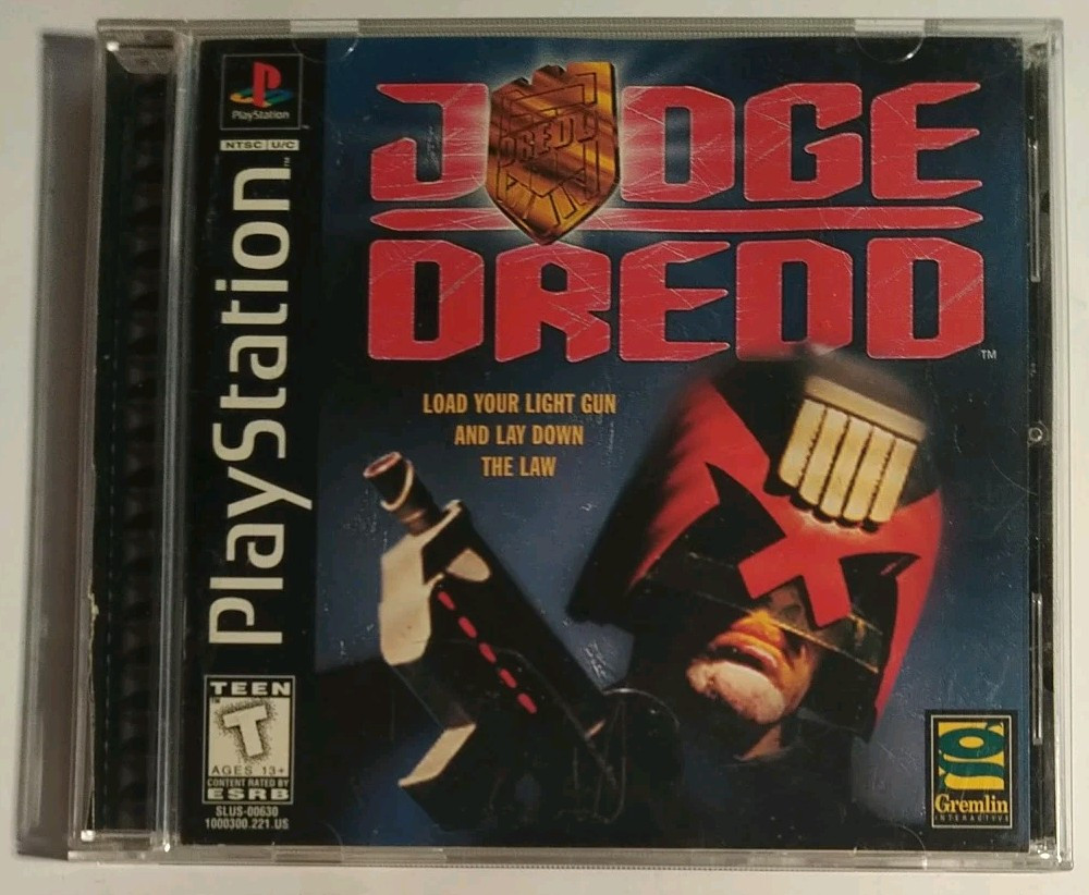 Judge Dredd (Sony PlayStation PSX PS1, 1998) Tested/Works. Complete.
