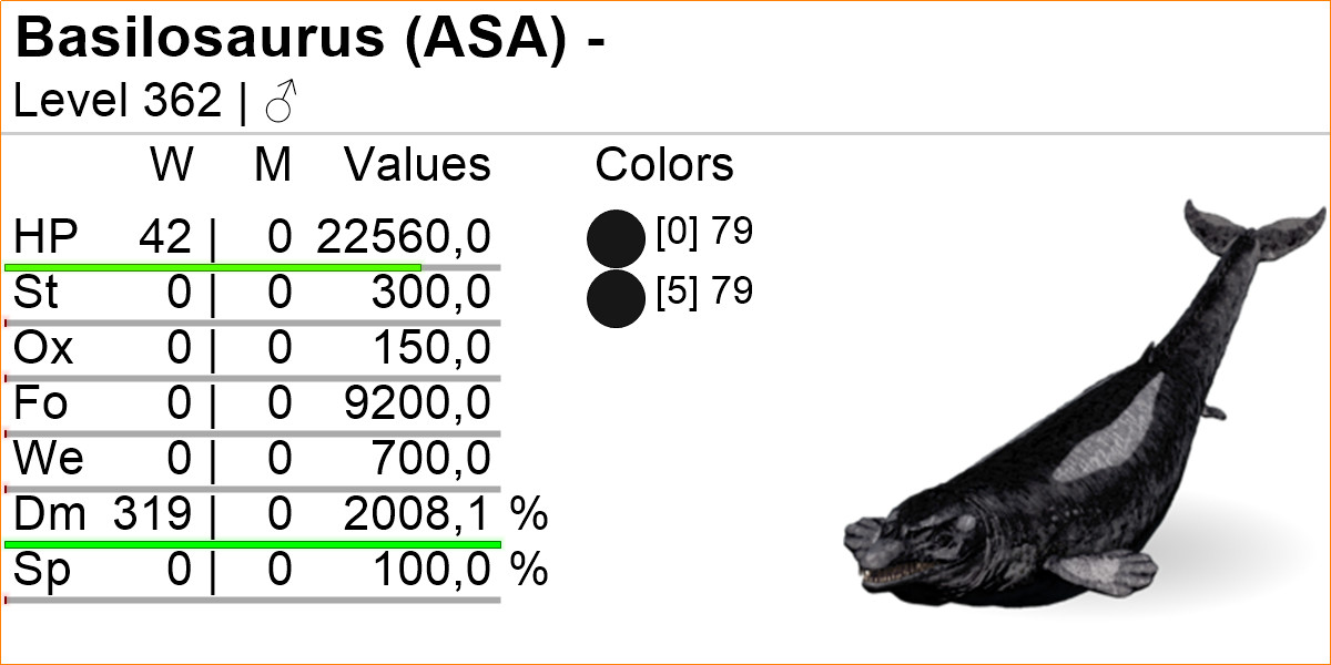 Basilosaurus TOP STATS Ark Survival Ascended Official PVE