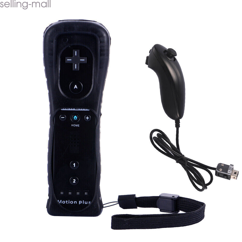 Built in Motion Plus Remote and Nunchuck Controller+Case for Classic Wii & Wii U