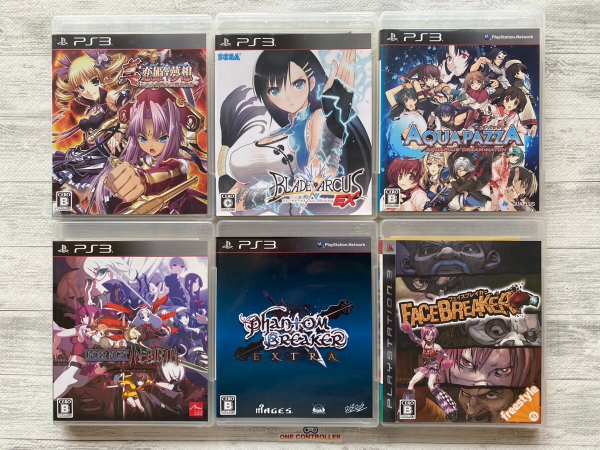 PS3 Shin Koihime & Blade Arcus Aqua Pazza & Under Night & Phantom & Face Breaker