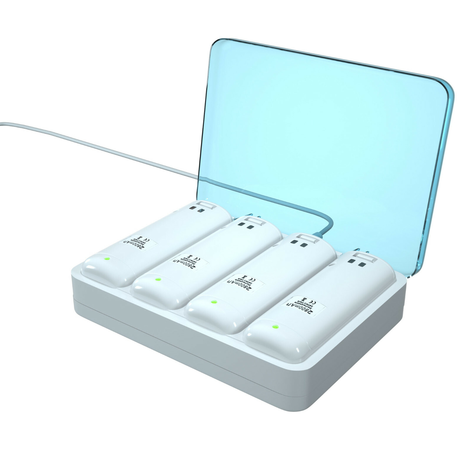 New Version Remote Charging Station Dock + 4Pack 2800mAh Batteries for Wii/Wii U
