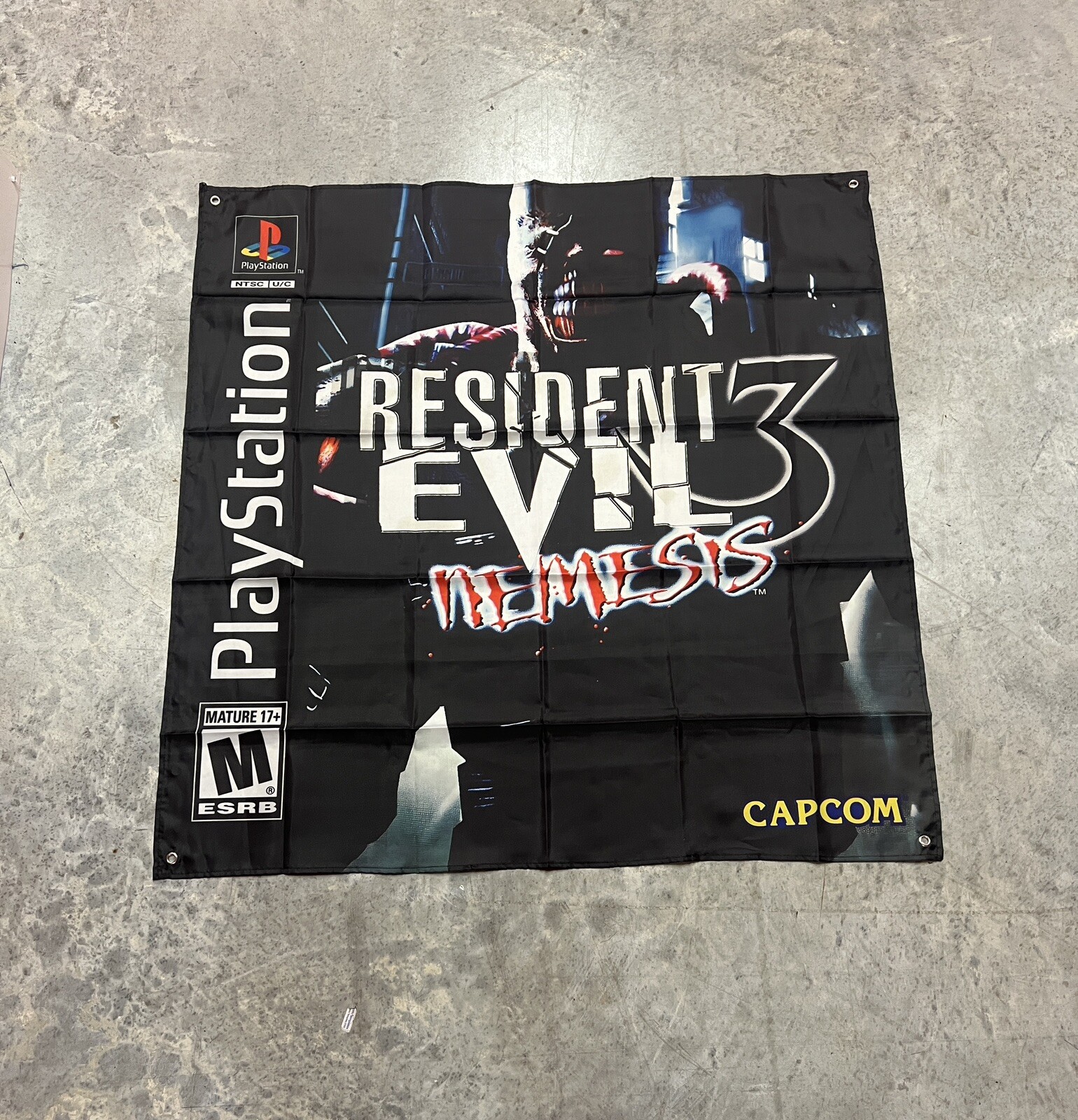 Resident Evil 3 Nemesis Custom Wall Flag Tapestry 3 x 3 Ft, PS1