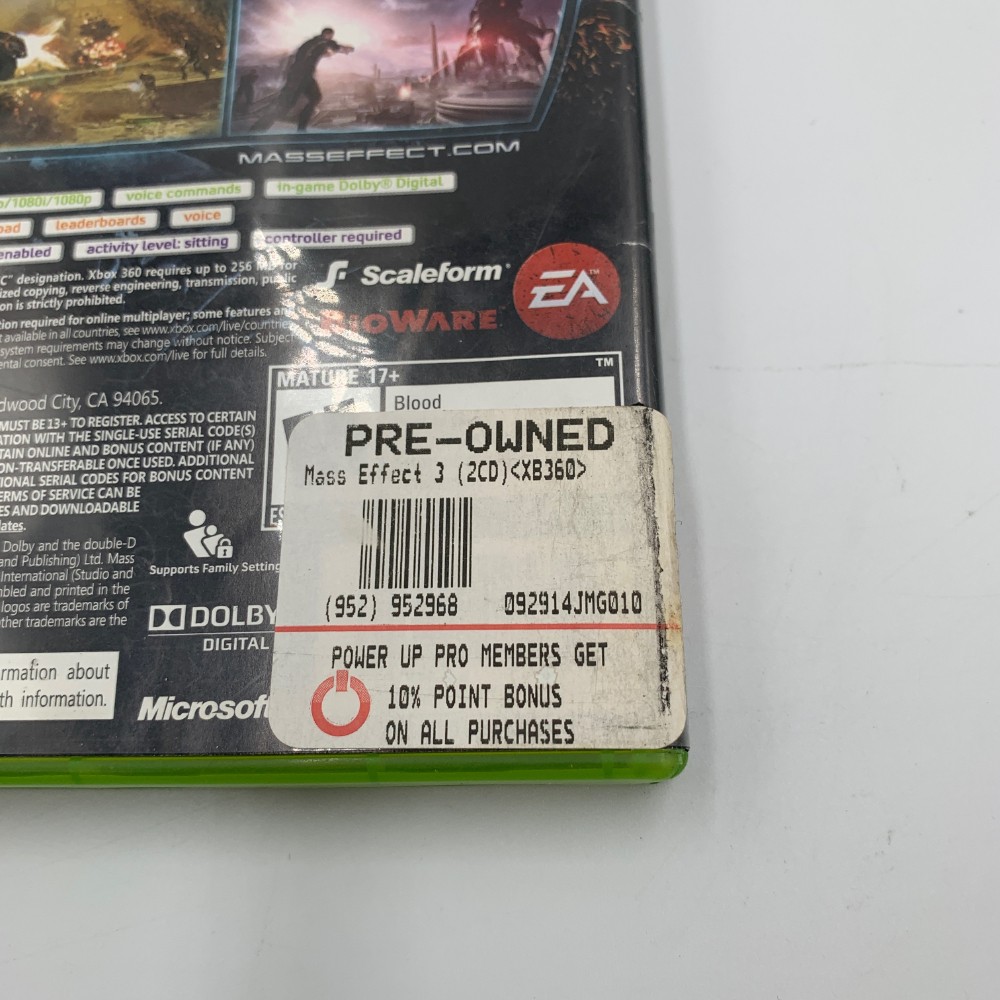 Mass Effect 3 (Xbox 360, 2012) Electronic Arts Third-Person Shooter Video Game