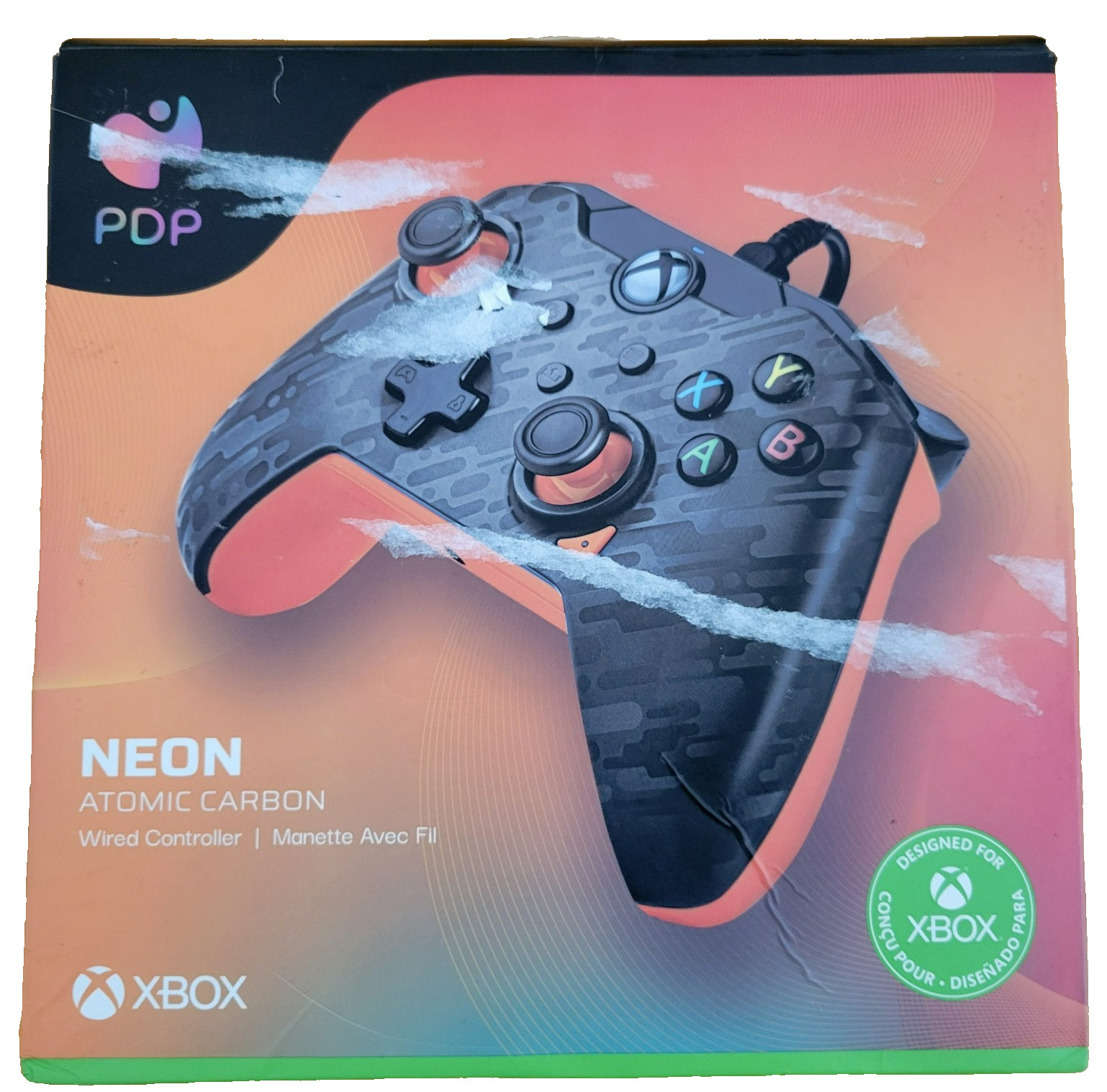 New Neon Atomic Carbon Wired Controller for XBOX Series X-S ONE PDP App Enabled