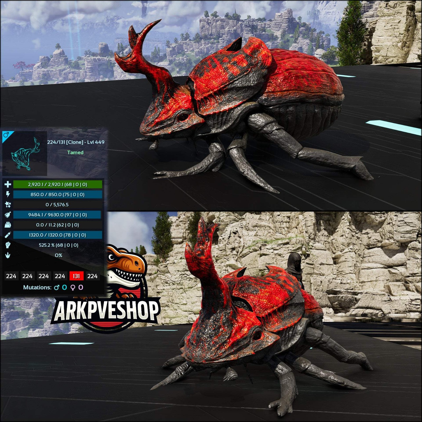 ASA PVE 🦖ARK Survival Ascended Dung Beetle 449Lvl Clone Fertilizer Maker