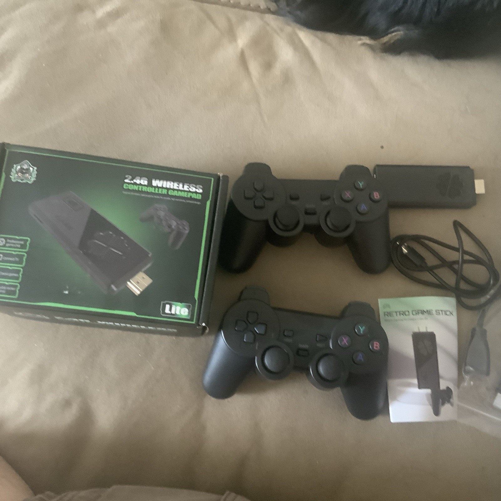 2.4G Wireless Controller Gamepad Lite Game Stick with 2 Controllers In Box Euc
