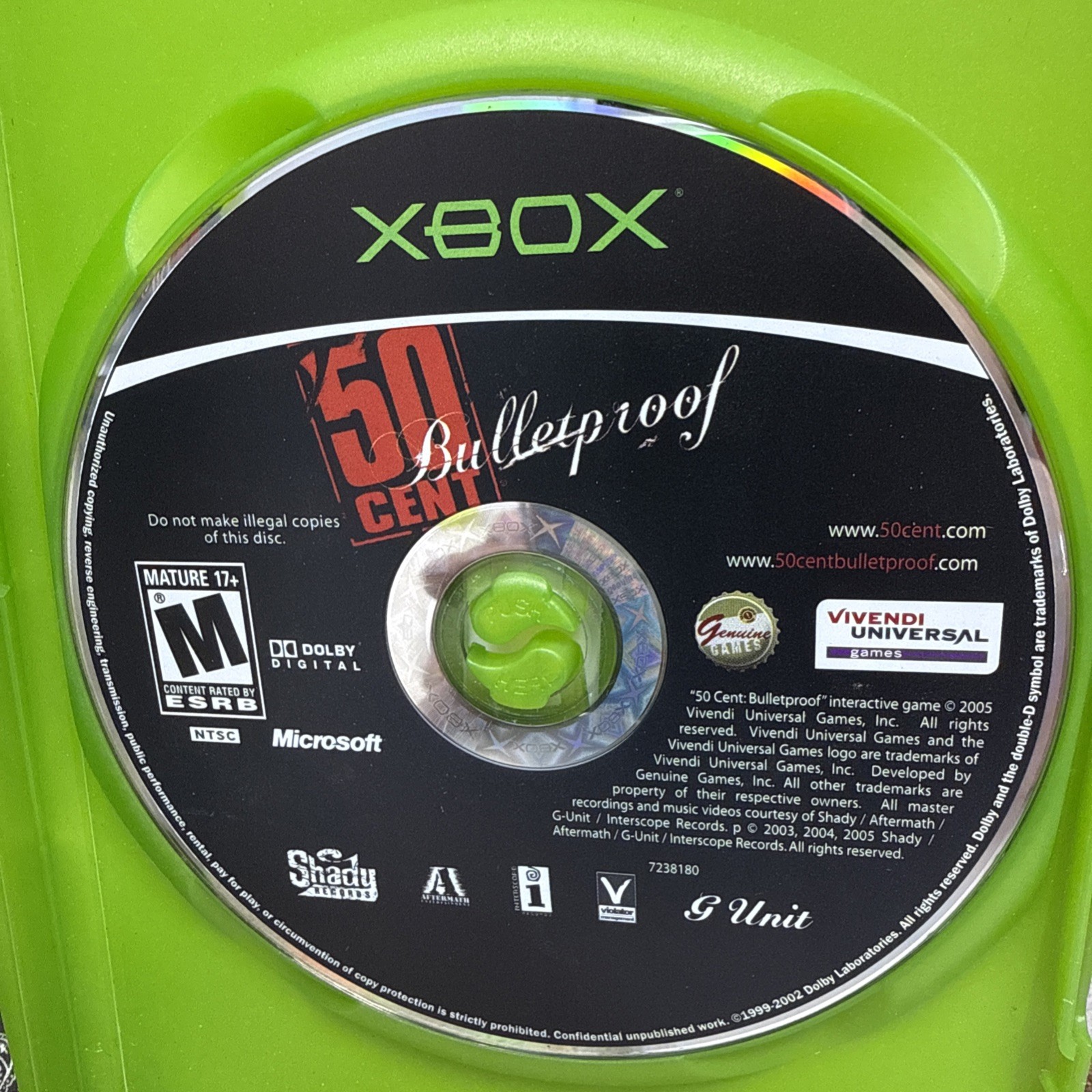 50 Cent Bulletproof Original Xbox Third Person Action Shooter Hip Hop No Manual