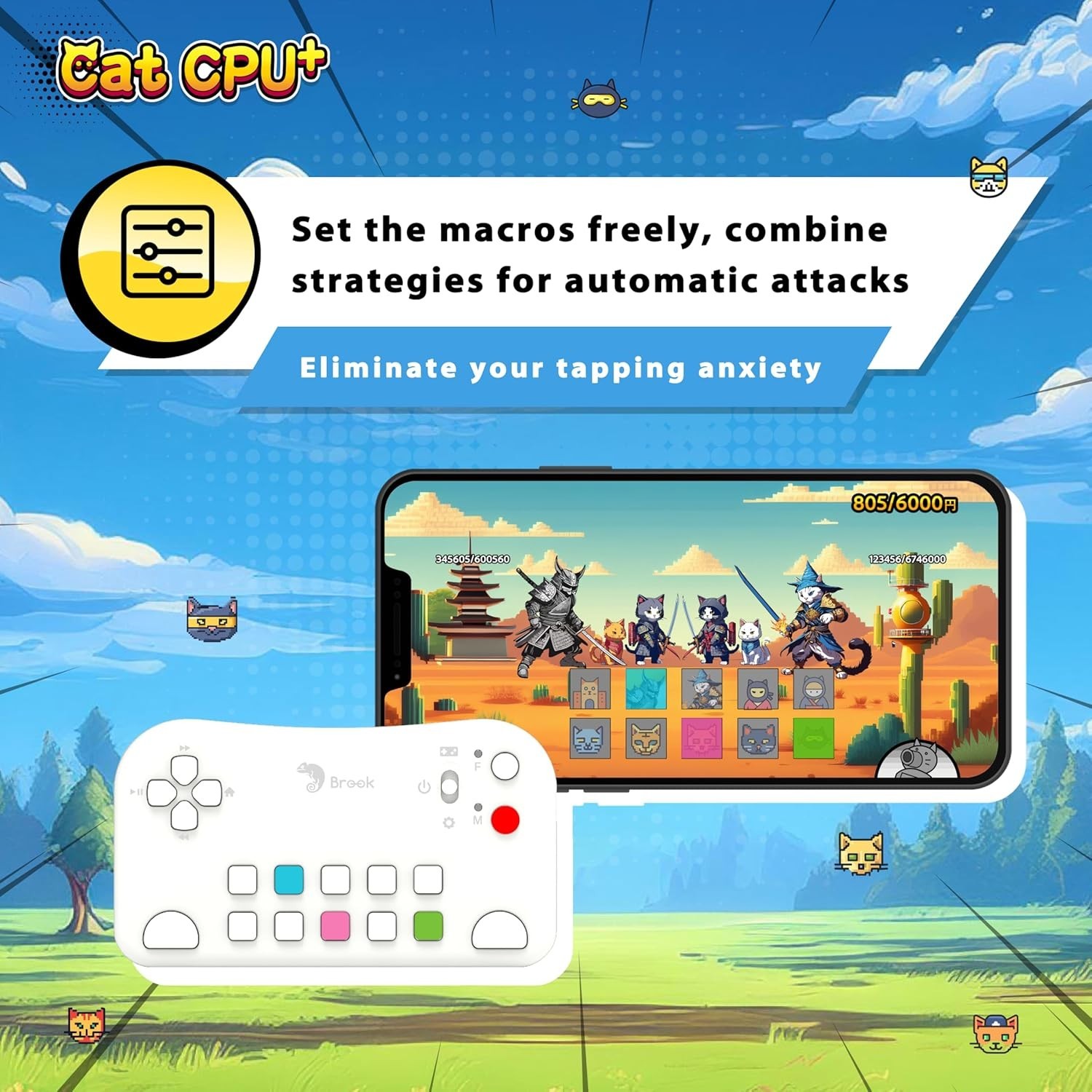 Brook Cat CPU Plus: Bluetooth Controller The Battle Cats iOS, Android, PC, Mac