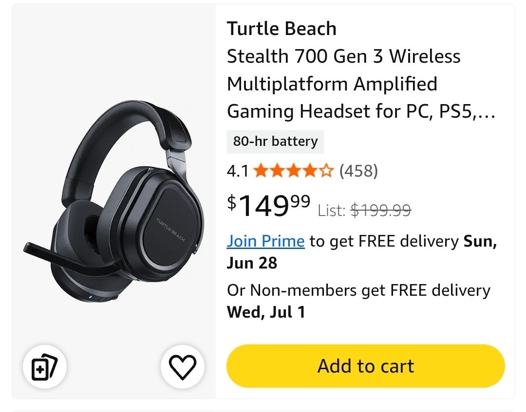 Turtle Beach Stealth 700 Gen 3 Wireless Multiplatform Amplified Gaming Headset